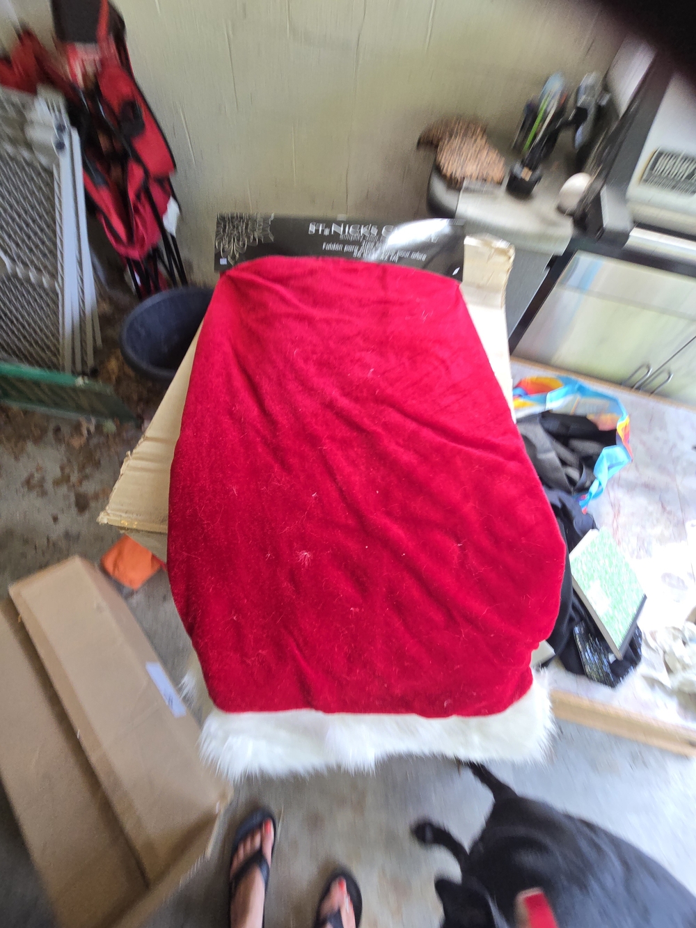 St. Nick Red Velvet Holiday Santa Hat with White Fur Trim